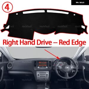 日産 マキシマ 2009-2014 ダッシュボード カバー パッド サンプロテクション パッド UVカットマット 左ハンドル 右ハンドル - Right Hand Red Edge