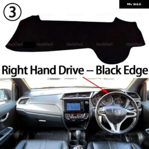 ホンダ BR-V BRV ブリオ 2015 - 20-2022 インテリア ダッシュボード カバー パッド サンプロテクション パッド UVカットマット - Right Hand Black