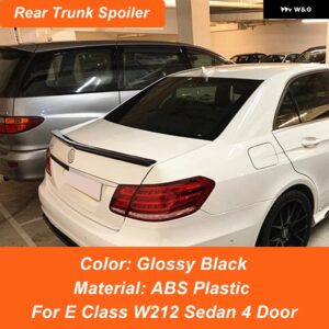 メルセデス ベンツ E クラス W212 E180 E200 E260 E300 E320 セダン 4ドア リア トランク リッド ダックテールルーフウィンドウ 車 ABS スポイラー ウィング - SPL Glossy Black