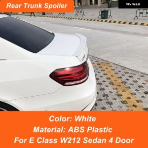 メルセデス ベンツ E クラス W212 E180 E200 E260 E300 E320 セダン 4ドア リア トランク リッド ダックテールルーフウィンドウ 車 ABS スポイラー ウィング - SPL White