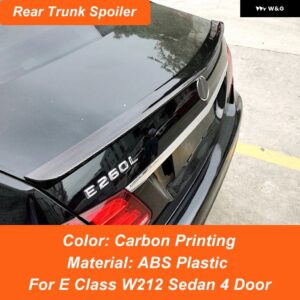 メルセデス ベンツ E クラス W212 E180 E200 E260 E300 E320 セダン 4ドア リア トランク リッド ダックテールルーフウィンドウ 車 ABS スポイラー ウィング - SPL Carbon printing