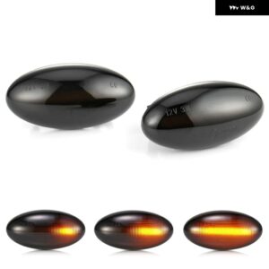 プジョー 107 1007 108 206 301 307 407 4007 607 エキスパート パートナー パートナー トラベラー LED サイドマーカーランプ フェンダー ウィンカーライト - Smoked Dynamic Amber