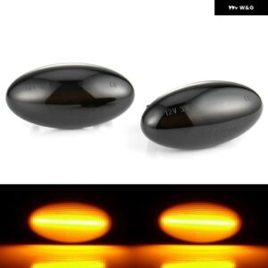 プジョー 107 1007 108 206 301 307 407 4007 607 エキスパート パートナー パートナー トラベラー LED サイドマーカーランプ フェンダー ウィンカーライト - Smoked Normal Amber