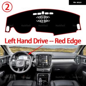 ボルボ XC40 2020 - 24 2025 インテリア アクセサリー ダッシュボード カバー パッド サンプロテクション パッド UVカットマット - Left Hand Red Edge