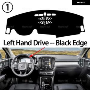 ボルボ XC40 2020 - 24 2025 インテリア アクセサリー ダッシュボード カバー パッド サンプロテクション パッド UVカットマット - Left Hand Black