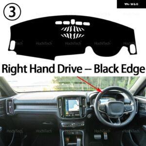 ボルボ XC40 2020 - 24 2025 インテリア アクセサリー ダッシュボード カバー パッド サンプロテクション パッド UVカットマット - Right Hand Black