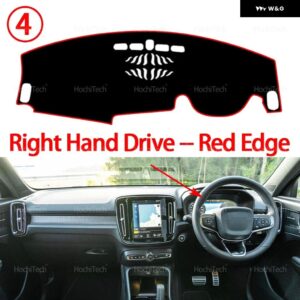 ボルボ XC40 2020 - 24 2025 インテリア アクセサリー ダッシュボード カバー パッド サンプロテクション パッド UVカットマット - Right Hand Red Edge