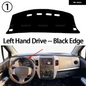 スズキ ワゴンR V 2012 - 17 滑り止めマット ダッシュボード カバー パッド サンシェード ダッシュマットカーペット車ACCESSORIE - Left Hand Black