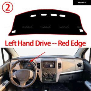 スズキ ワゴンR V 2012 - 17 滑り止めマット ダッシュボード カバー パッド サンシェード ダッシュマットカーペット車ACCESSORIE - Left Hand Red Edge