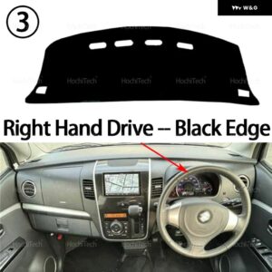 スズキ ワゴンR V 2012 - 17 滑り止めマット ダッシュボード カバー パッド サンシェード ダッシュマットカーペット車ACCESSORIE - Right Hand Black