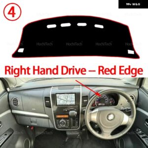 スズキ ワゴンR V 2012 - 17 滑り止めマット ダッシュボード カバー パッド サンシェード ダッシュマットカーペット車ACCESSORIE - Right Hand Red Edge