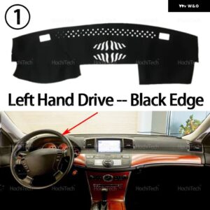 インフィニティ M35 M45 2004 - 09 自動車 ダッシュボード カバー ダッシュマットボード パッド カーペットダッシュマット UVカットマット - Left Hand Black