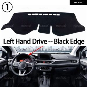 ダッシュボード カバー マットカーペット トヨタ ウィゴ2023 2024滑り止めマット ダッシュボード カバー パッド サンシェード - Left Hand Black