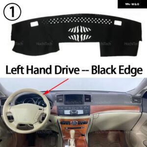 日産 フーガ Y50 2004 - 09 自動 ダッシュボード カバー ダッシュマットボード パッド カーペットダッシュマット抗 UV マット - Left Hand Black