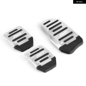 3個セット 汎用 アルミ マニュアルシリーズ 自動滑り止め車ペダルカバー セットキット RS-ENL018 - Silver