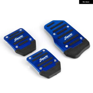 3個セット 汎用 アルミ マニュアルシリーズ 自動滑り止め車ペダルカバー セットキット RS-ENL018 - blue