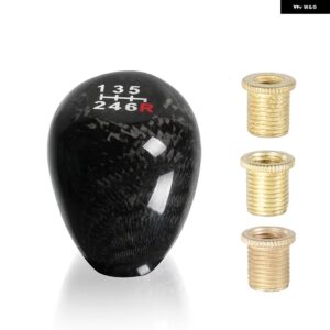 汎用 5/6スピード レーシング カーボン ギア シフト ノブ 楕円形 マニュアル トランス ミッション シフター レバー ノブ ハンドルノブ SFN117 - 6 speed