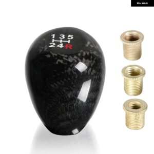 汎用 5/6スピード レーシング カーボン ギア シフト ノブ 楕円形 マニュアル トランス ミッション シフター レバー ノブ ハンドルノブ SFN117 - 5 speed