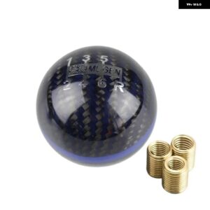 汎用 カーボン MUGEN 5 / 6速 マニュアル /オートマチック球面 ギア シフト ノブ RS-SFN013 - 6-black-blue