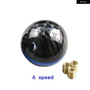 汎用 カーボン MUGEN 5 / 6速 マニュアル /オートマチック球面 ギア シフト ノブ RS-SFN013 - 6-blue