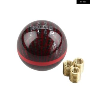 汎用 カーボン MUGEN 5 / 6速 マニュアル /オートマチック球面 ギア シフト ノブ RS-SFN013 - 6-black-red