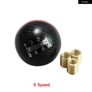 汎用 カーボン MUGEN 5 / 6速 マニュアル /オートマチック球面 ギア シフト ノブ RS-SFN013 - 6-red