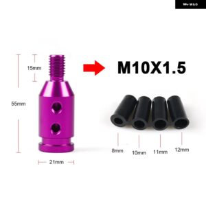 汎用 カー マニュアル ギア シフト ノブ アダプター M10X1.5 / M12X1.25スレッドアルミ 合金 - M10x1.5 PURPLE