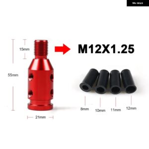 汎用 カー マニュアル ギア シフト ノブ アダプター M10X1.5 / M12X1.25スレッドアルミ 合金 - M12x1.25 RED