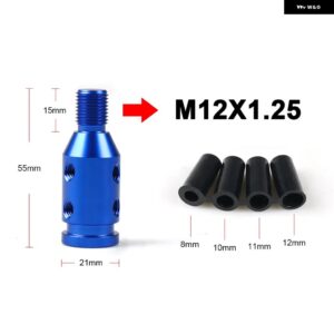 汎用 カー マニュアル ギア シフト ノブ アダプター M10X1.5 / M12X1.25スレッドアルミ 合金 - M12x1.25 BLUE