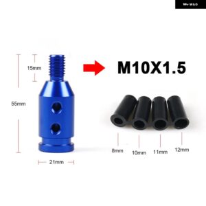 汎用 カー マニュアル ギア シフト ノブ アダプター M10X1.5 / M12X1.25スレッドアルミ 合金 - M10x1.5 BLUE