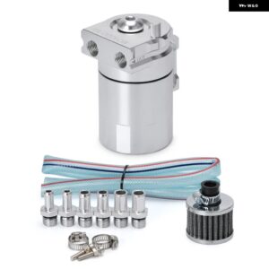 240ML バッフル付きアルミオイルキャッチタンク リザーバー タンク / オイルタンク フィルター 付き 汎用 VR-TK64 - Silver3