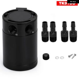 3/8インチ NPT インレットアウトレット 2ポート コンパクト バッフル付き オイルキャッチタンク VR-TK91 - without drain valve