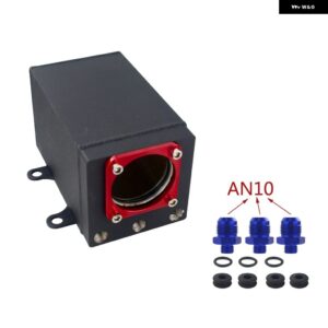 60MM アウター 044 燃料 ポンプ タンク レーシングブラック ビレット アルミ AN6 AN8 AN10 フィッティングオイルキャッチ缶 燃料サージタンク - AN10