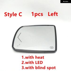 オートヒーター付きバックミラー ガラスレンズ トヨタ タンドラ 2014 - 20 セコイア 2018-2020 - 1pcs C Left