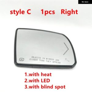 オートヒーター付きバックミラー ガラスレンズ トヨタ タンドラ 2014 - 20 セコイア 2018-2020 - 1pcs C Right