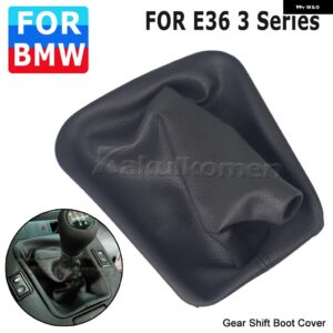 BMW E30 E36 E39 E46 E81 E82 E87 E88 E90 E91 E92 E93 車用 シフト ギアスティック マニュアル シフト ブーツ ブラックレザー ブーツ フレーム 付き - E36