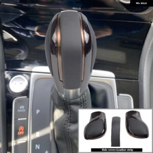 クロームマット ギア シフト ノブ DSG カバー キャップ レッド ABS ギア シフト ノブ フォルクスワーゲン VW ゴルフ MK6 MK7 R GTI - Chrome Grey-Gold 1