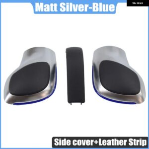 クロームマット ギア シフト ノブ DSG カバー キャップ レッド ABS ギア シフト ノブ フォルクスワーゲン VW ゴルフ MK6 MK7 R GTI - Matte Silver-Blue 1