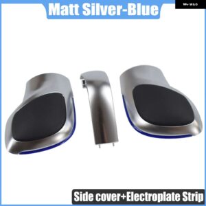 クロームマット ギア シフト ノブ DSG カバー キャップ レッド ABS ギア シフト ノブ フォルクスワーゲン VW ゴルフ MK6 MK7 R GTI - Matte Silver-Blue 2