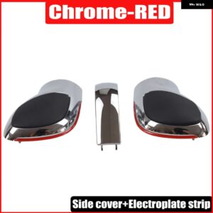 クロームマット ギア シフト ノブ DSG カバー キャップ レッド ABS ギア シフト ノブ フォルクスワーゲン VW ゴルフ MK6 MK7 R GTI - Chrome Silver-Red 1