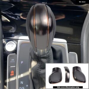 クロームマット ギア シフト ノブ DSG カバー キャップ レッド ABS ギア シフト ノブ フォルクスワーゲン VW ゴルフ MK6 MK7 R GTI - Matte Grey-Gold 1