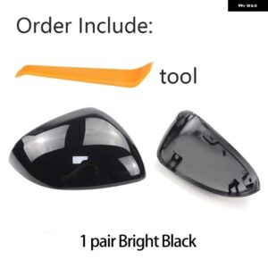 カーボン スタイル ブラックサイドミラー カバー キャップ メルセデス C E S GLC クラス W206 X206 S206 X254 W214 W223 EQE EQS AMG - black