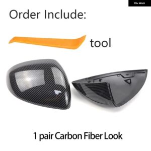 カーボン スタイル ブラックサイドミラー カバー キャップ メルセデス C E S GLC クラス W206 X206 S206 X254 W214 W223 EQE EQS AMG - Carbon Fiber Look