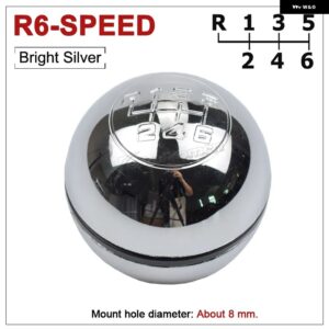 マニュアル 6速 ギア シフト ノブ アルファロメオ ジュリエッタ2010年以降 マニュアル トランス ミッション スティック レバー ハンドル ギア シフト - Bright Silver