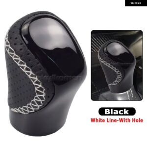 オートレザー ABS トランス ミッション ギア シフト ノブ ハンド レバー トヨタ レクサス ES GS-450H GX IS-300 NX-300H RC-300 RX-350 2015-2021 - Black-Hole-WHITE