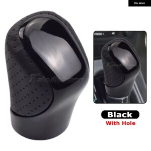 オートレザー ABS トランス ミッション ギア シフト ノブ ハンド レバー トヨタ レクサス ES GS-450H GX IS-300 NX-300H RC-300 RX-350 2015-2021 - black with hole