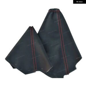 LR006172 LR002758 シフト ギアチェンジダストカバー ハンドブレーキダストカバー インテリア LHD ランドローバー フリーランダー 2 2008-2013 - Set Red Line