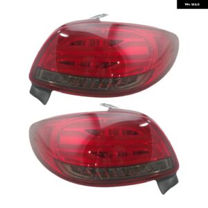 2個 LED リア テールライト プジョー 206 2004 - 08 206CC テールストップ ブレーキ ウィンカーランプ カーアクセサリー - Red cover