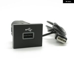 車用ブラック/シルバーUSB入力 アダプター オーディオ ラジオ Uディスクフラッシュソケット インターフェース ケーブル フォード フォーカス 2 MK2 - black