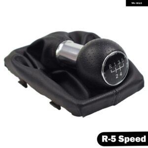 アウディ A4 B6 2000-2008 マニュアル 5 6速 カー ギア シフト シフター ノブ レバー ハンドルヘッド レザー 防塵 カバー 付き - R5 Speed-Black